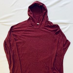 Burgundy Long Sleeve Hooded Shirt (XL)